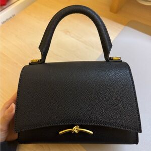 Charles Keith - Huxley Metallic Push-Lock Top Handle Bag - Black